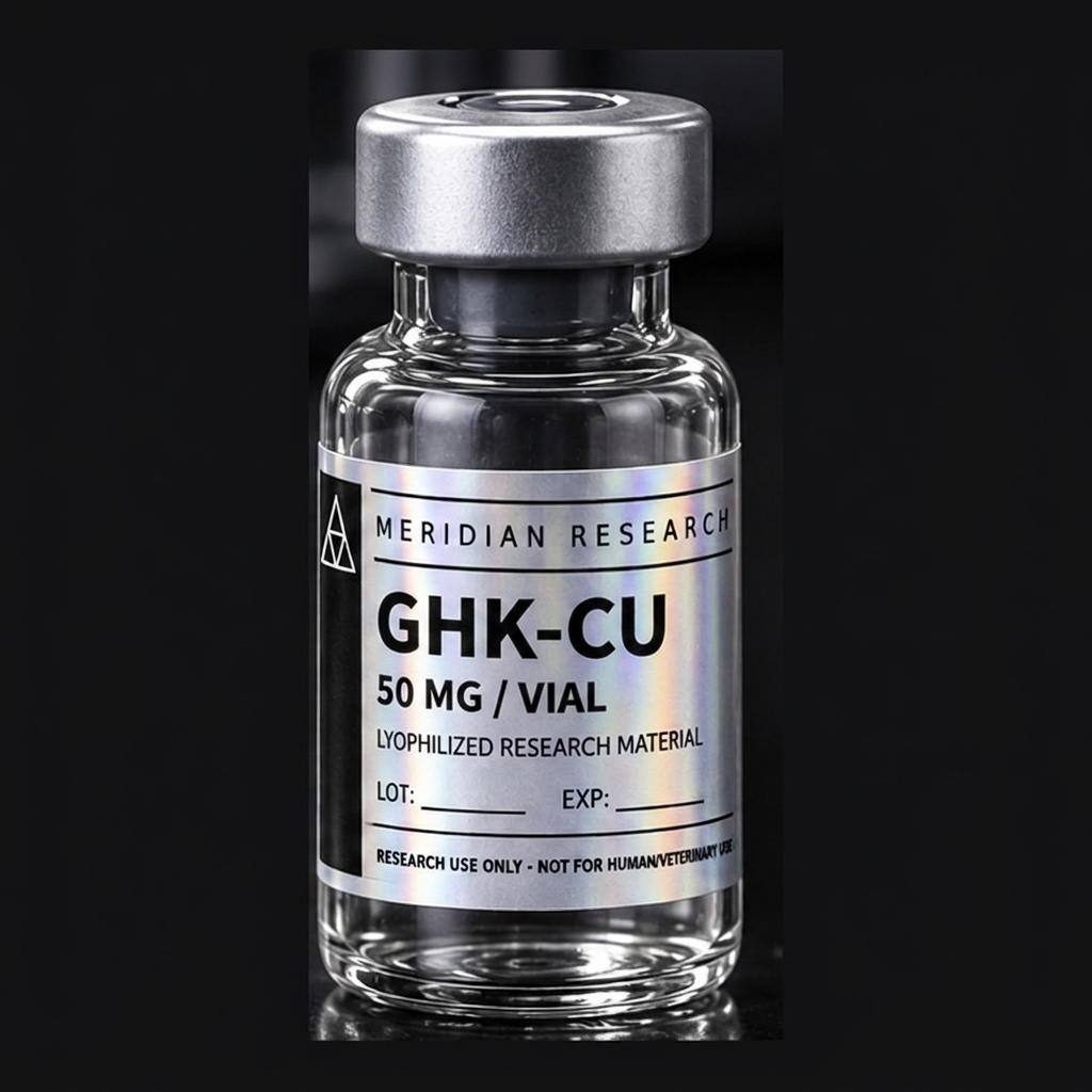 GHK-Cu (Copper Peptide) lyophilized research vial, Peptides category