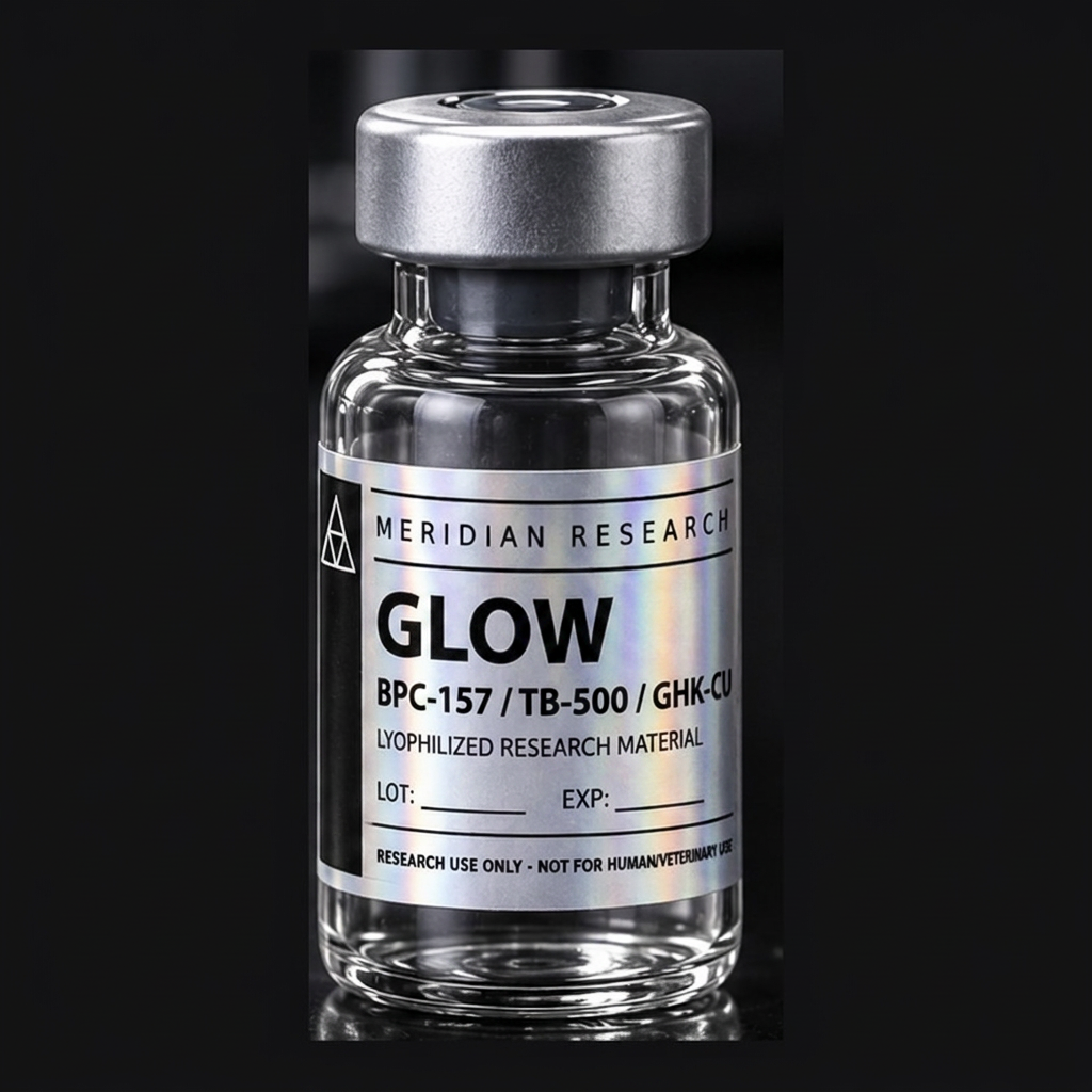 BPC-157 / TB-500 / GHK-Cu — Tri-Compound Blend lyophilized research vial, Blends category