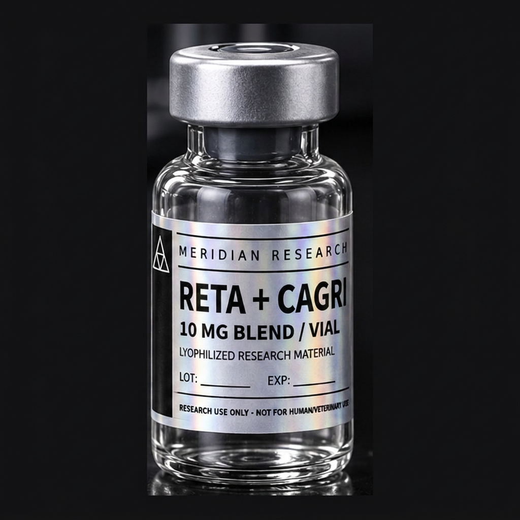 RETATRUTIDE + CAGRILINTIDE lyophilized research vial, GLP-1 & Metabolic category
